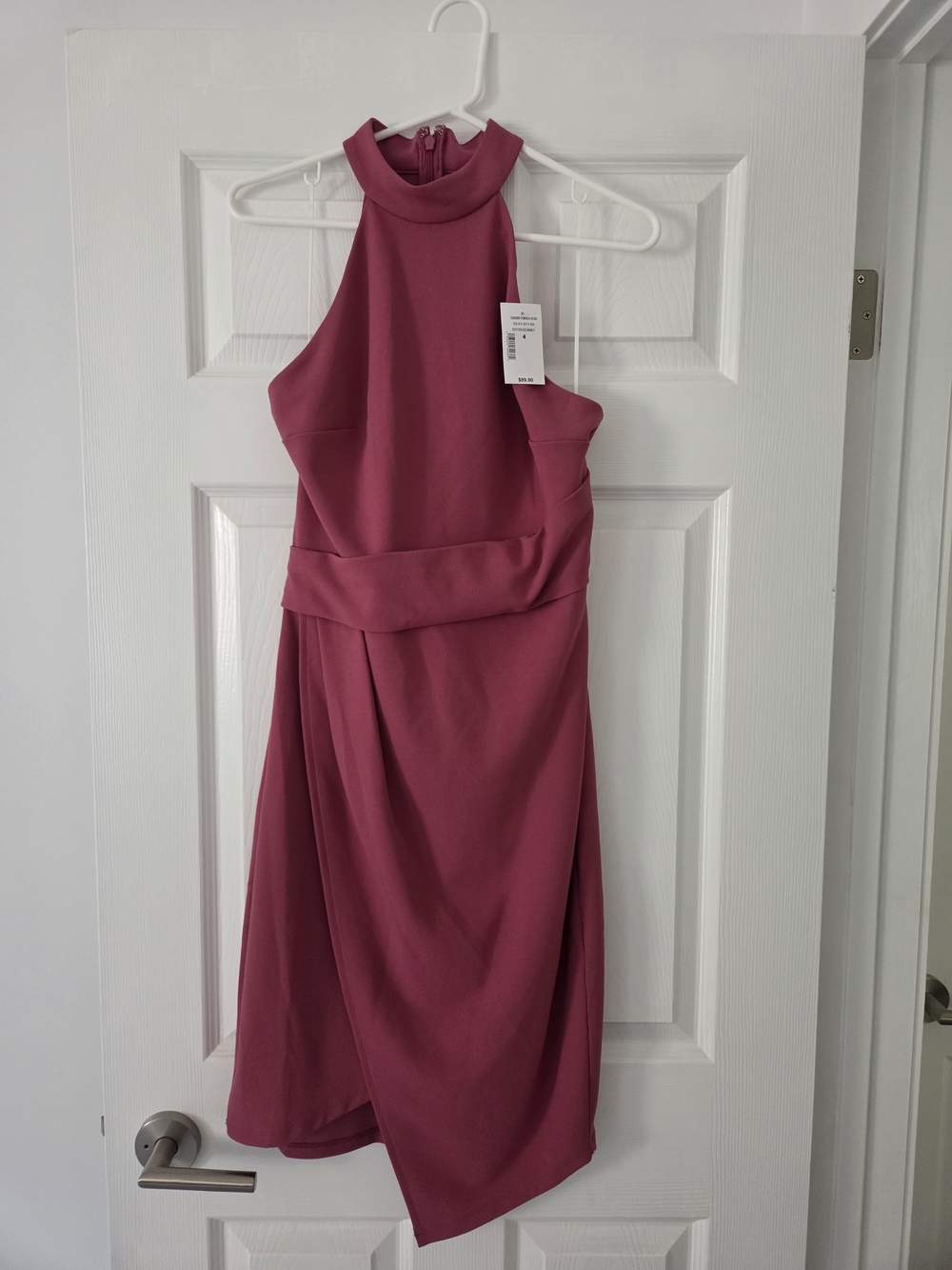 Ricki's Sleeveless Halter High-Low Dress in Deep Rose
